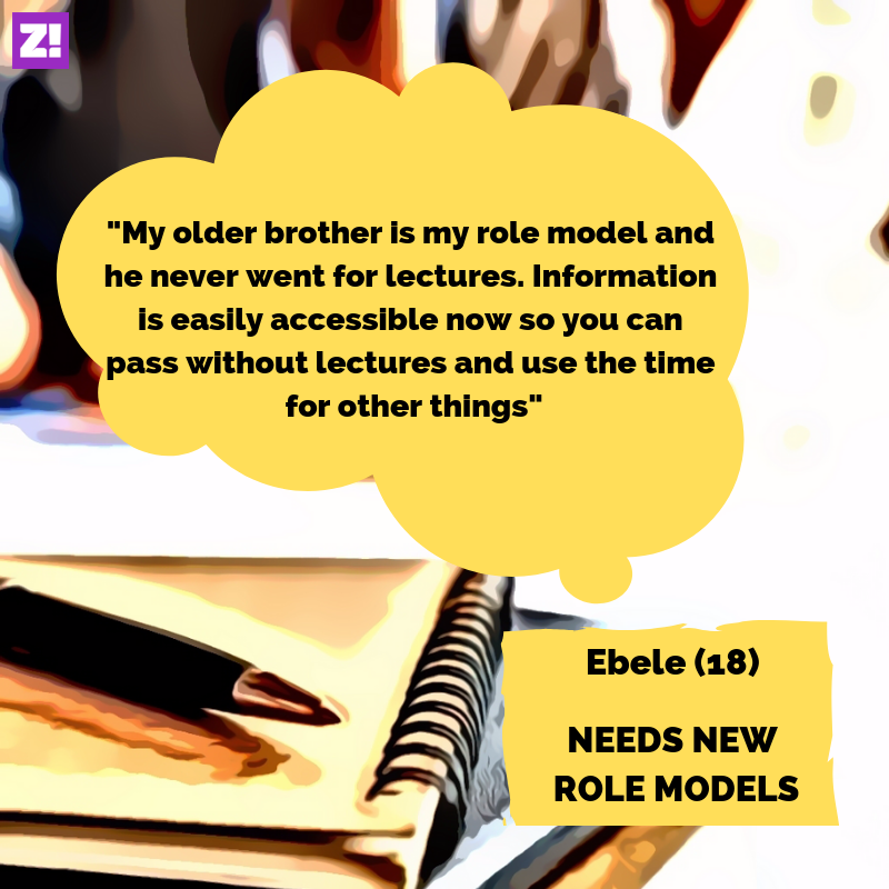 Ebele skips classes because he needs new role models