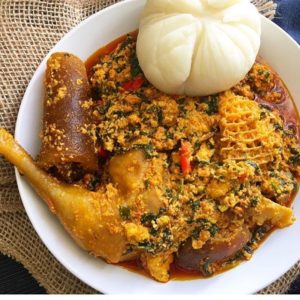 Pounded yam and egusi