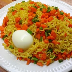 Noodles and egg