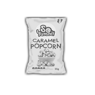 What's the main colour on this pack of So Yummy caramel popcorn?