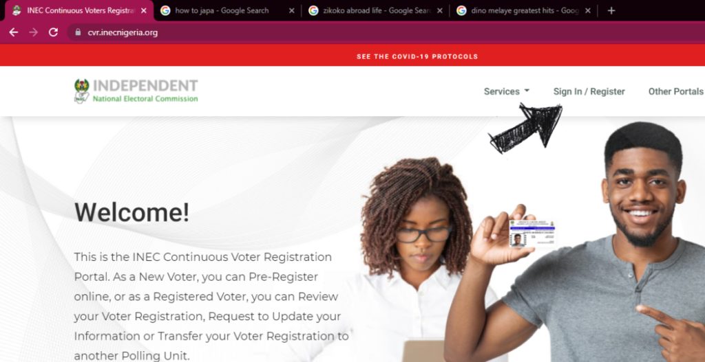 pvc registration online portal homepage