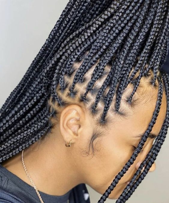 Black woman in box braids