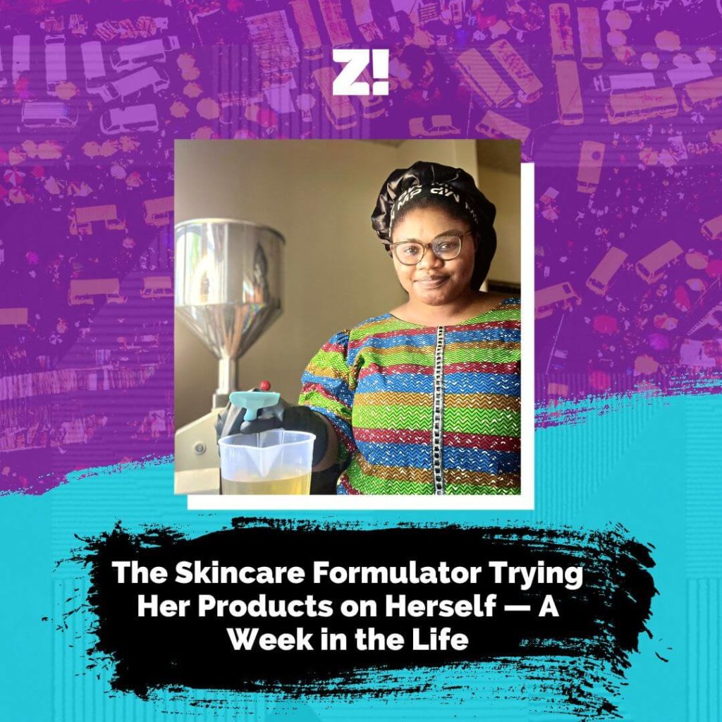 graphic photo of a week in the life of a. skincare formulator happyllyte