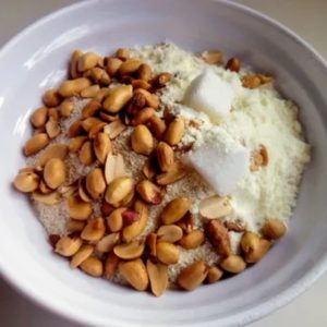 A bowl of garri