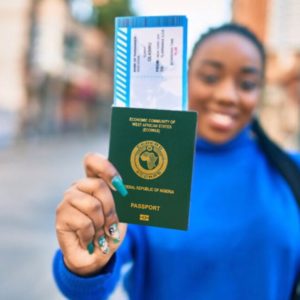 Image of lady with Nigerian passport
