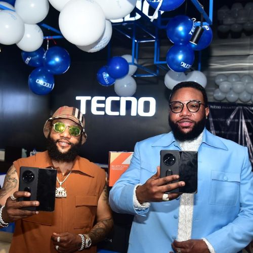 E-Money And KCee Stun Fans As They Visit Tecno Flagship Store