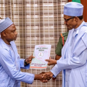 Image of Muhammad Isah and President Buhari