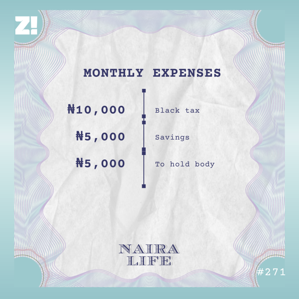 Nairalife #271 monthly expenses