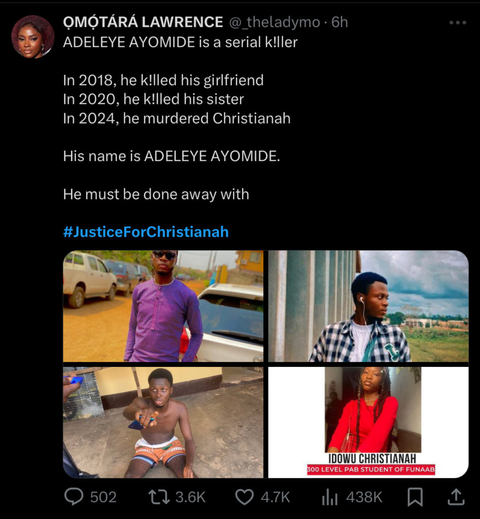 Ayomide Adeleye: The OOU Undergraduate Who Abducted and Killed a Female Student