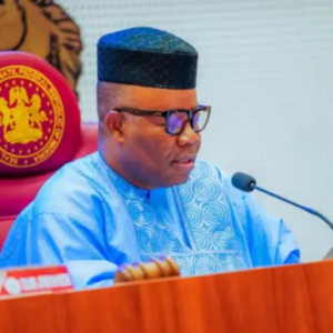 Nigeria's Senate President, Godswill Akpabio presiding over a plenary session.