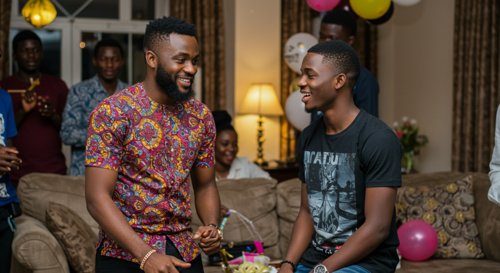 An older Nigerian guy with birthday wishes for a brother.
