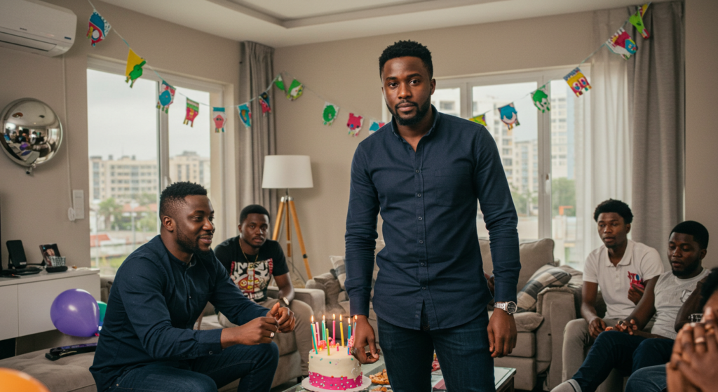 A group of Nigerians guys with birthday wishes for a brother