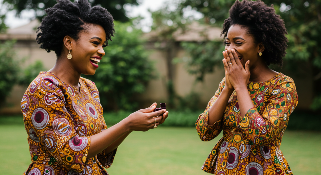 A Nigerian queer woman and her partner in the garden. How To Ask A Girl To Be Your Girlfriend