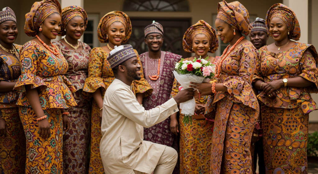 A Nigerian man proposing to his woman in front of family and friends. How To Ask A Girl To Be Your Girlfriend