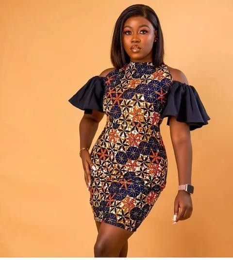 Lady Wearing Cold Shoulder Halter Neck Dress