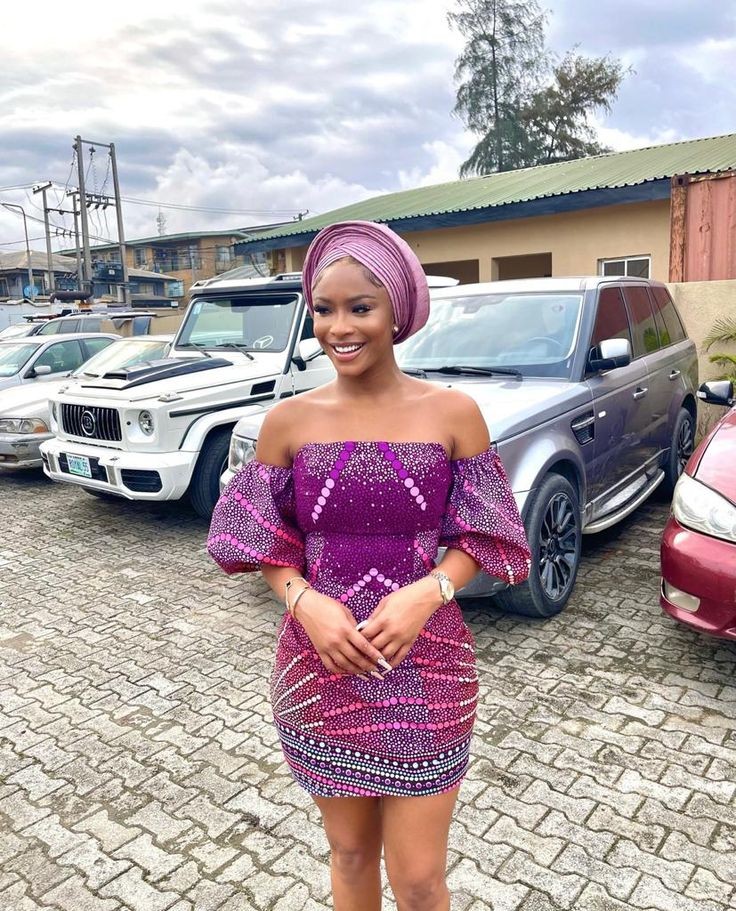 Lady Wearing Corset Dress with Off-Shoulder Puff Sleeves