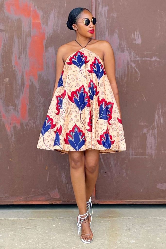 Lady Wearing a Halter Neck Tent Dress