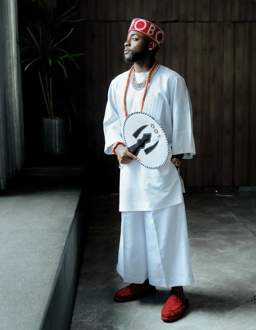 Man Wearing Igbo Senator Design with George Wrapper Twist Senator Design