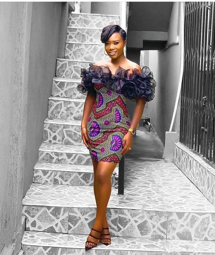 Lady Wearing Off-Shoulder Dress with Ruffles