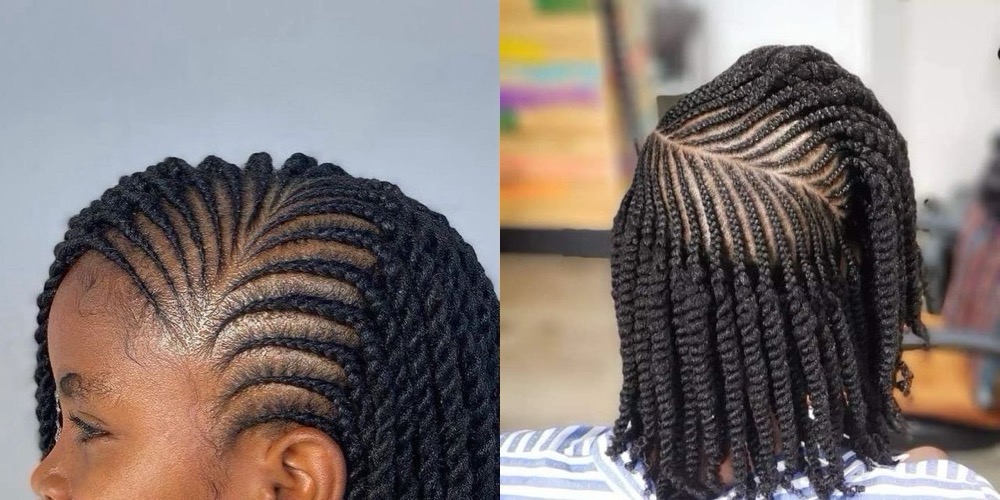 Side-Swept Kinky Twists