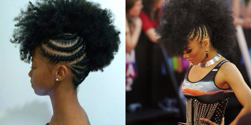 Mohawk Kinky with Cornrows
