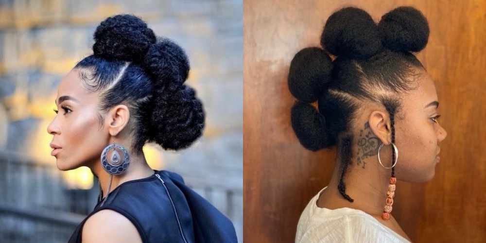 Mohawk-Styled Kinky Buns