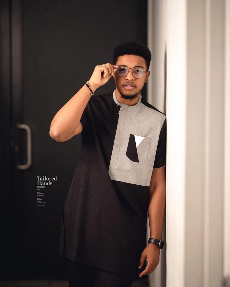 Man Wearing The Monochrome Block Senator Design