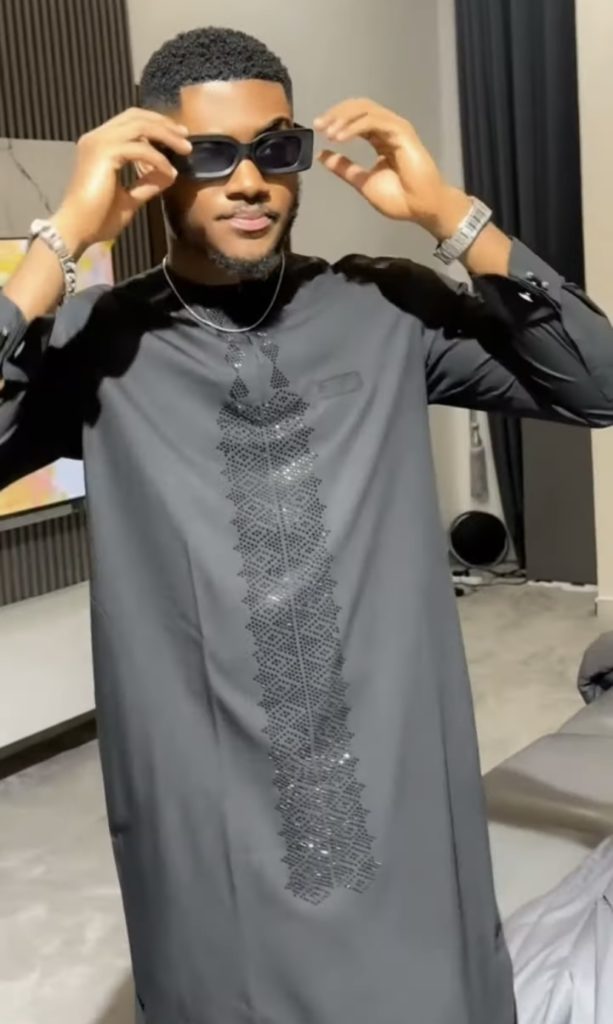 Man Wearing Intricate rhinestone embellishment Senator Design