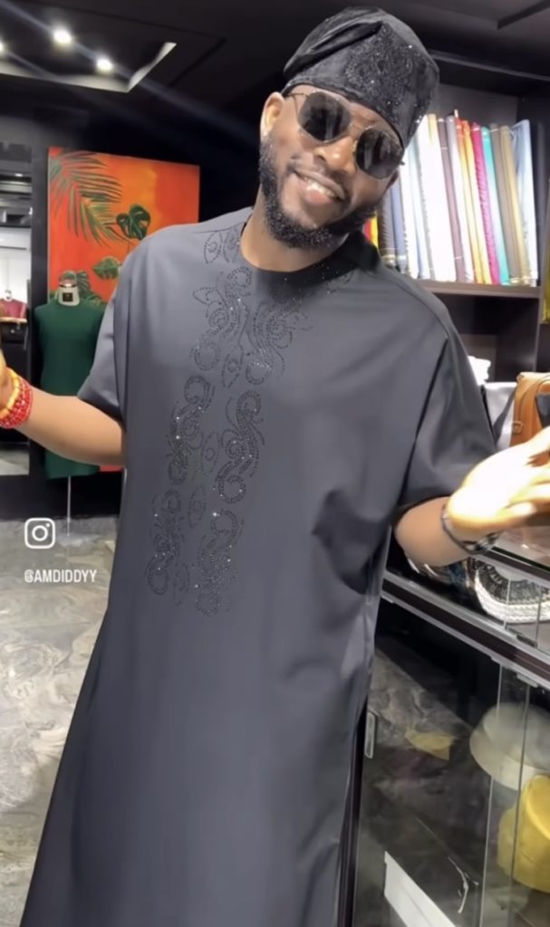 Man Wearing Embellished Vertical Embroidery Pattern Senator Design
