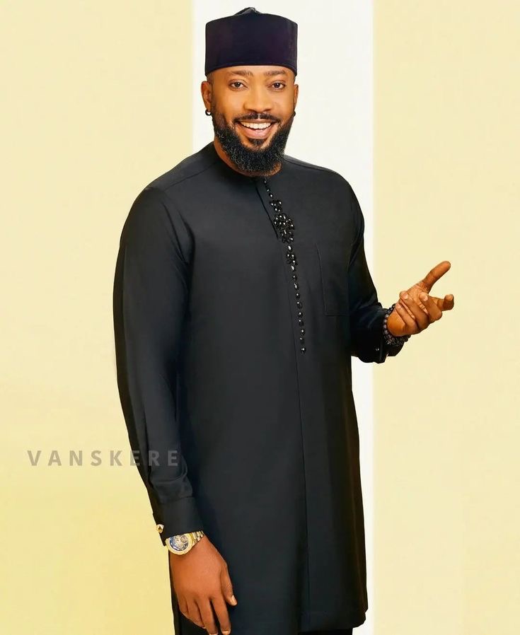 Man Wearing Tailored Silhouette & Fabric-Covered Buttons Senator Design