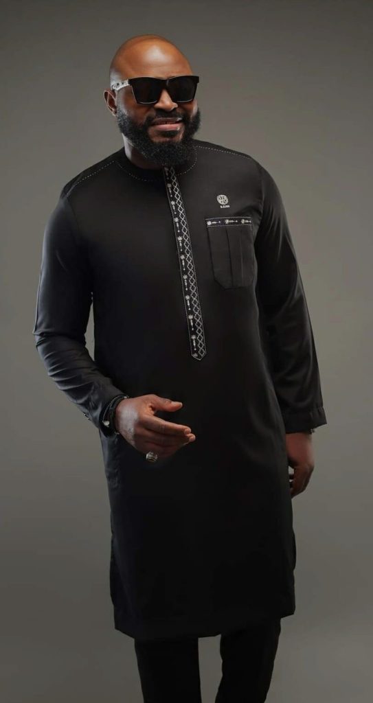 Man Wearing Tribal Embroidery Detail Senator Design