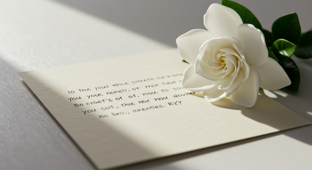 Note with short condolence message