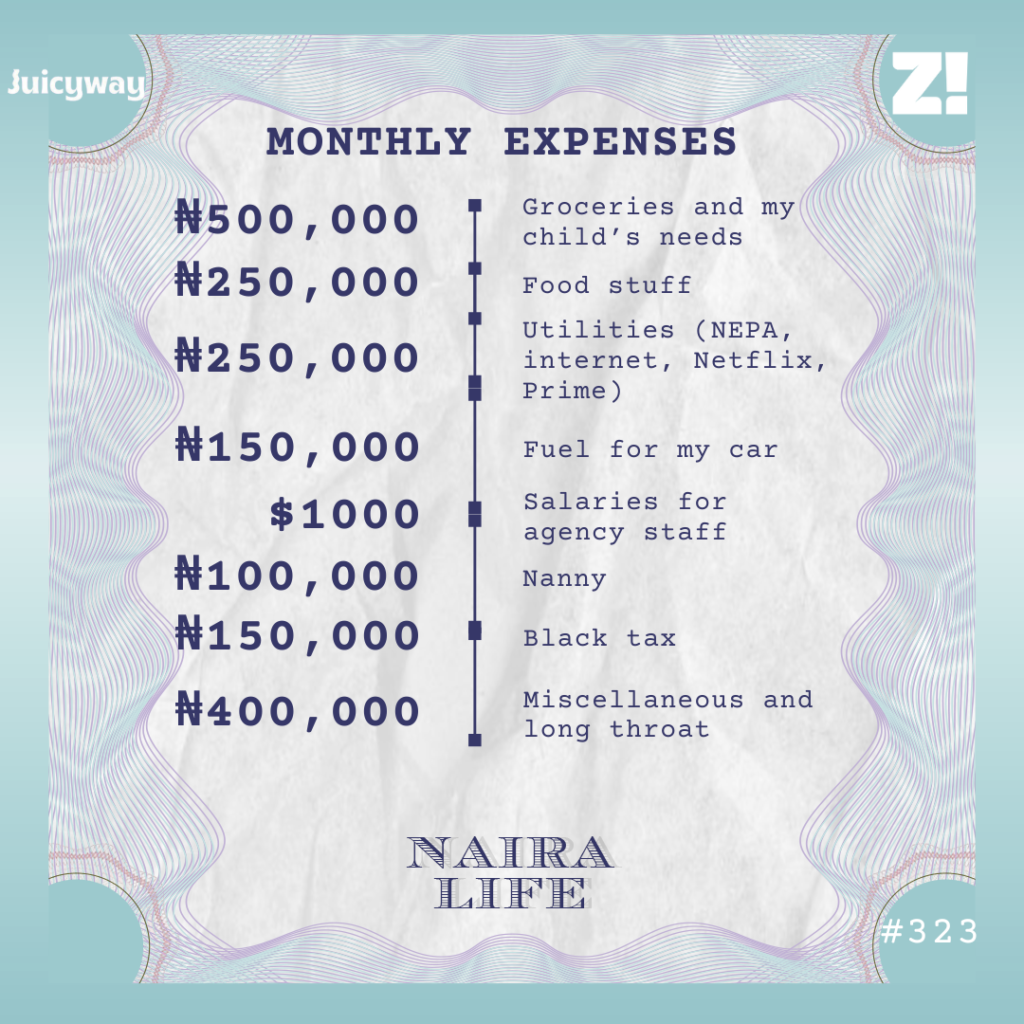 Nairalife #323 expenses