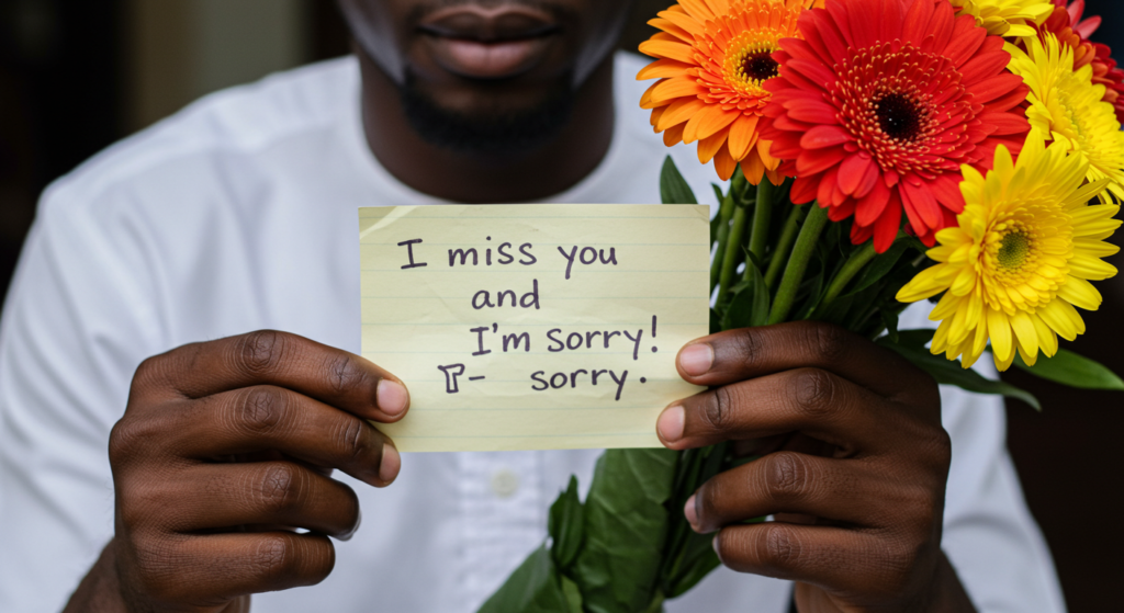 I miss you message with apology