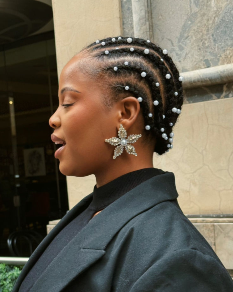 Cornrows with Pearls