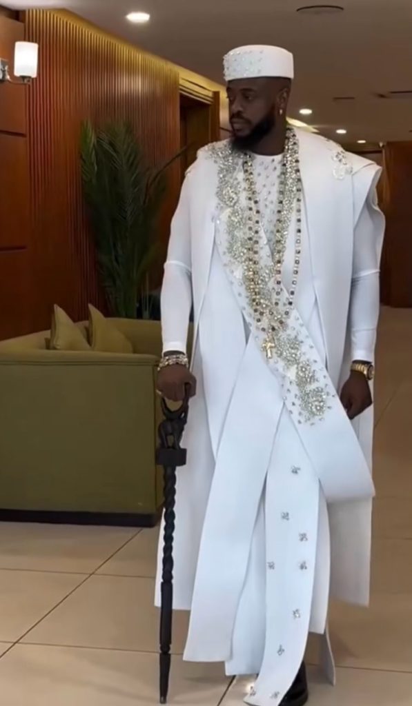 Man wearing The Royal Groom Look Agbada style for men