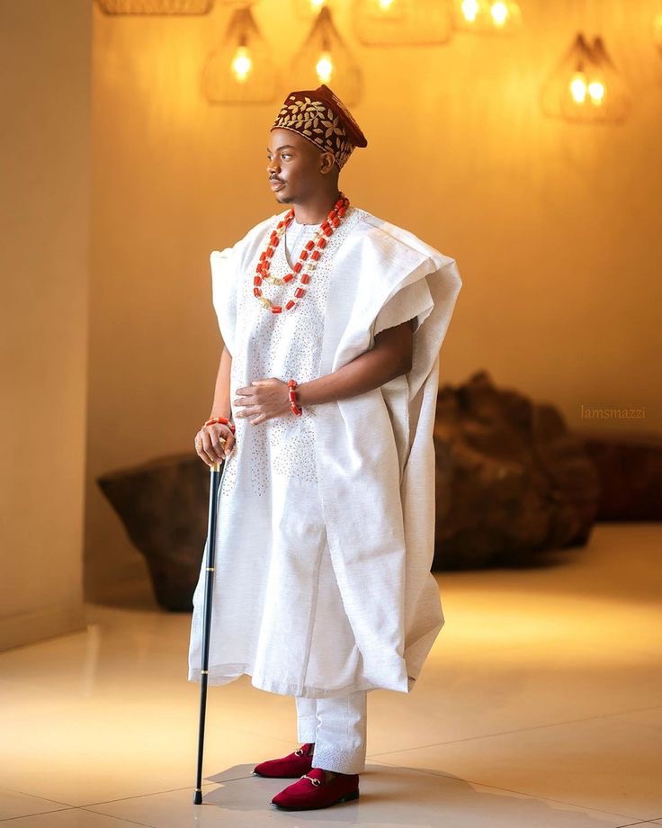 Man wearing The Royal Accent Touch Agbada style for men