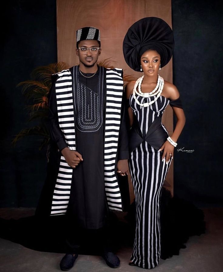Groom wearing Tiv Heritage Agbada style for men