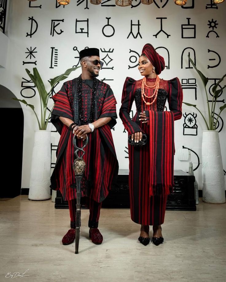 Groom wearing Idoma Heritage Agbada style for men