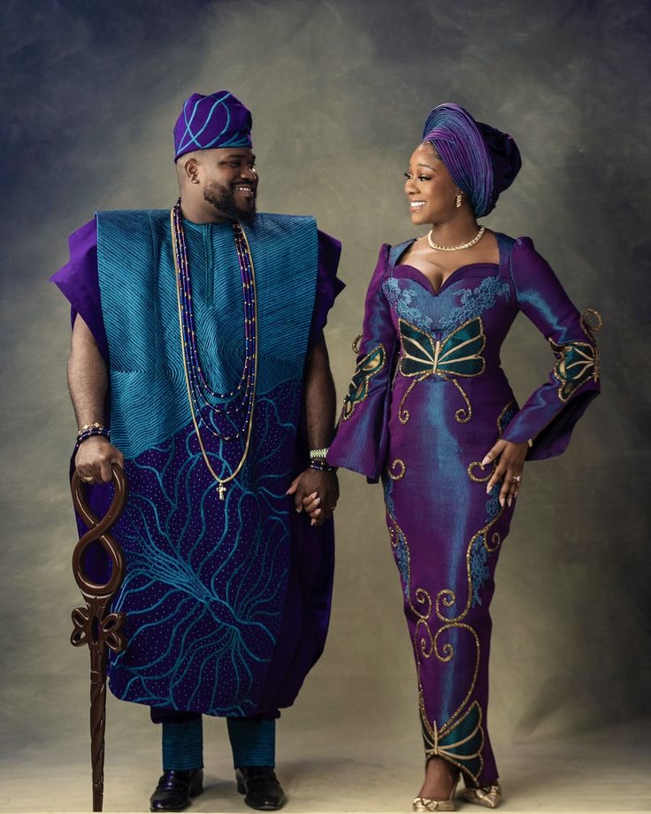 Groom wearing Royal Agbada with Nature Motifs Agbada style for men