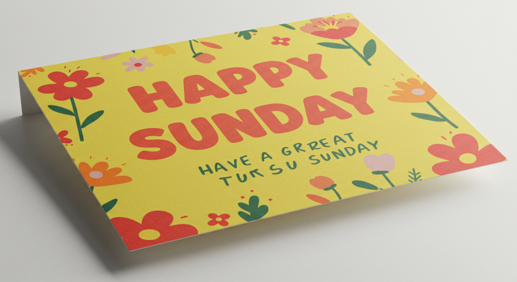 A card with Happy Sunday wishes