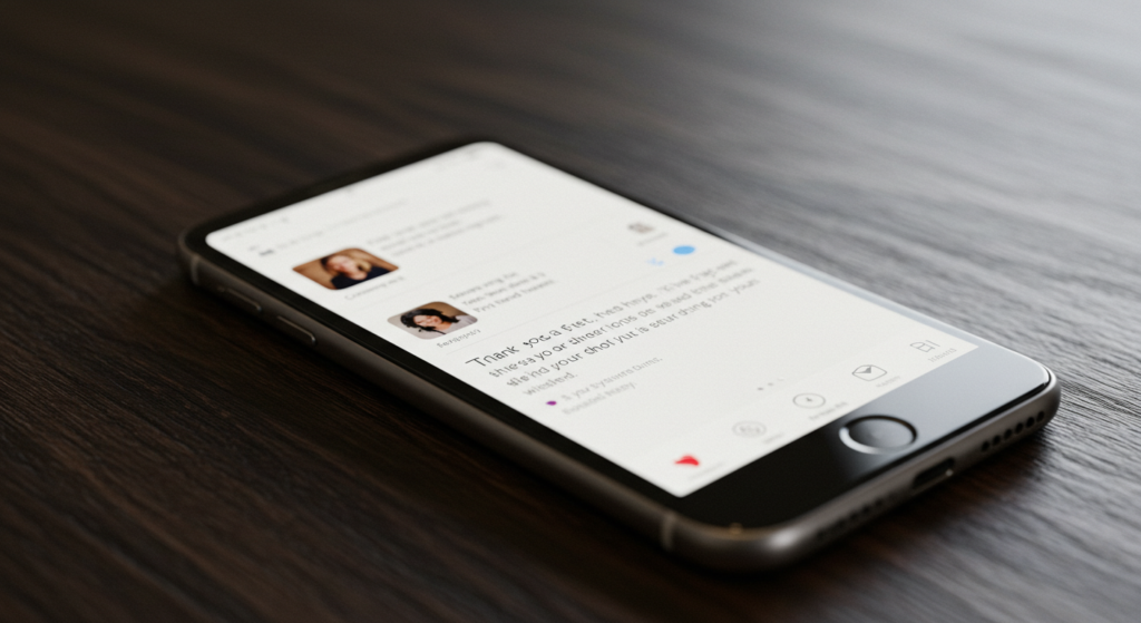 Phone displaying a “Thank you everyone for the wonderful birthday wishes” post