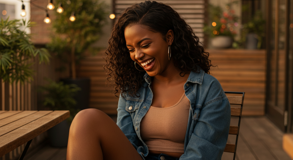 Woman smiling, sweet-and-cute-captions-for-pictures-of-yourself