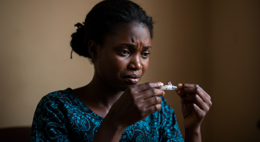 Nigerian woman with birth control implant 