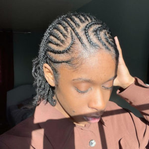 Natural hair all-back style