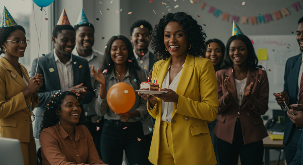 Staff saying heart-touching birthday wishes for your boss