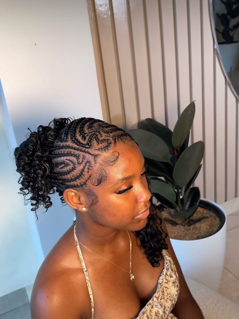 Side Front with Curly Ponytail