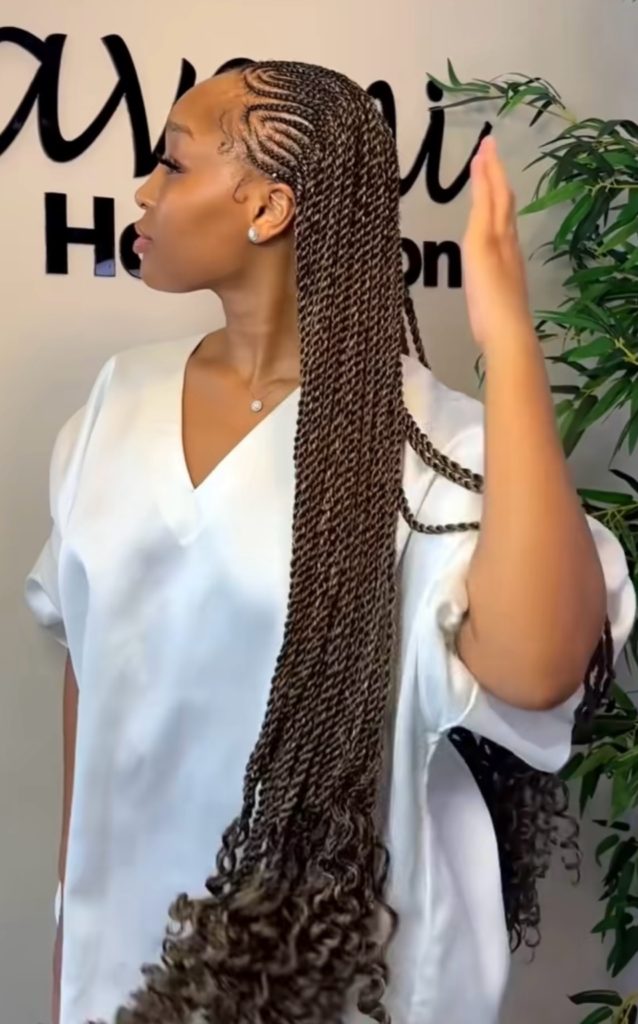 Tribal Braids with Curls