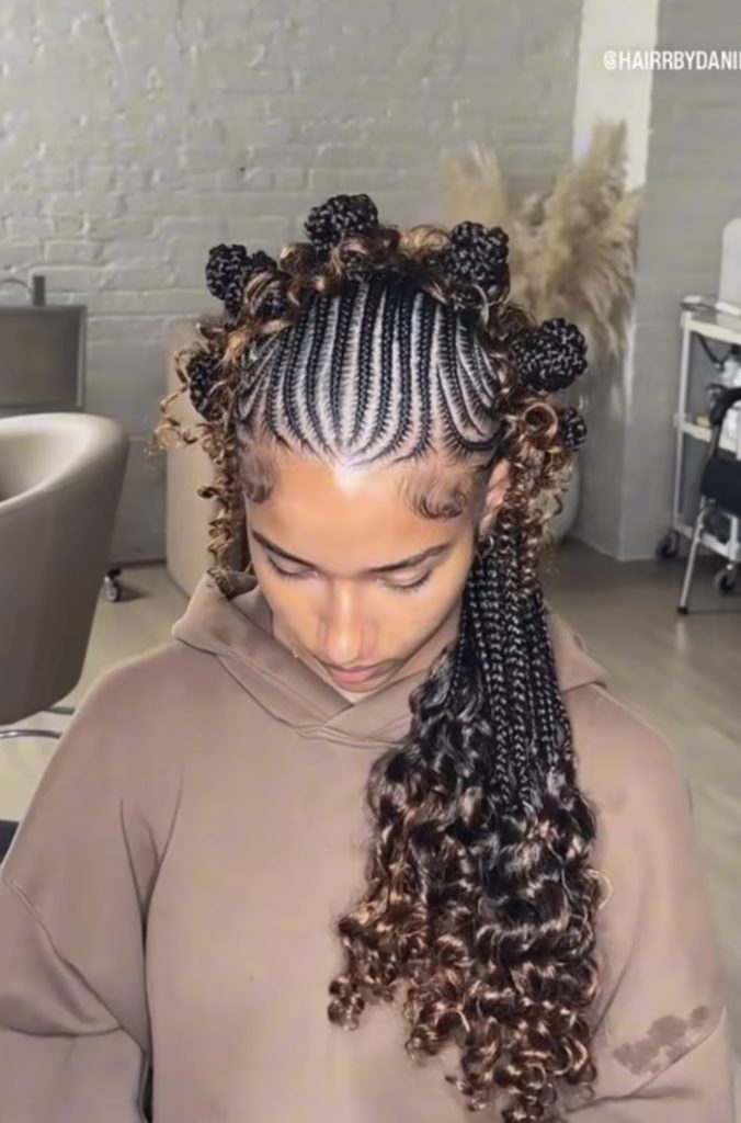 Tribal Braids with Curls