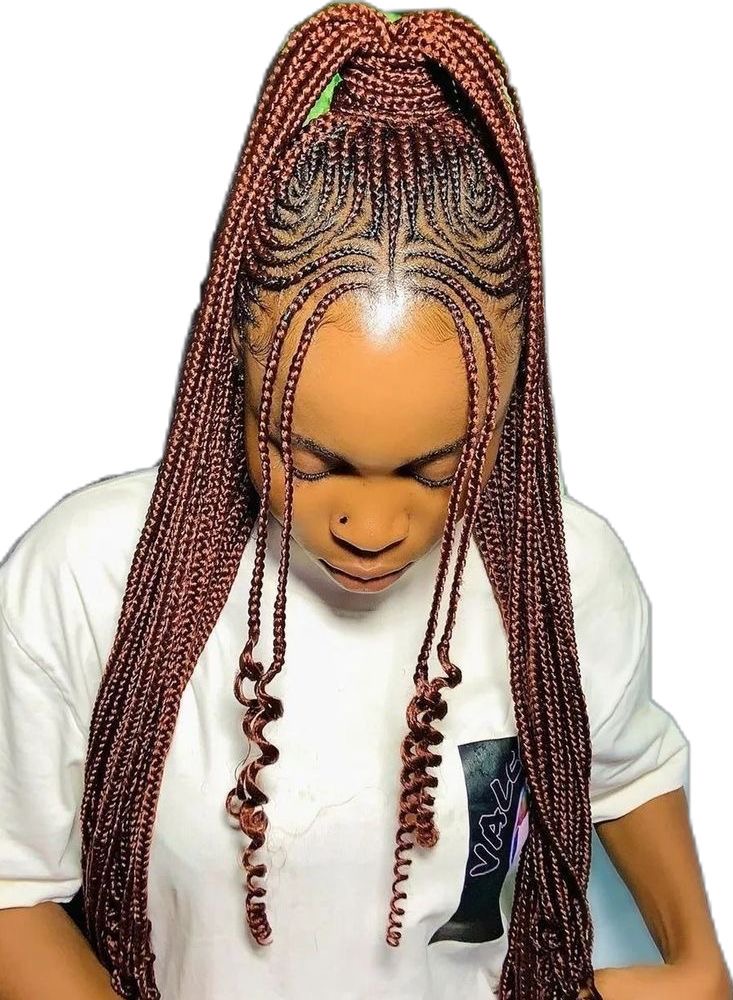 Lady on Half-Up Ponytail with Spiral Accent Strands